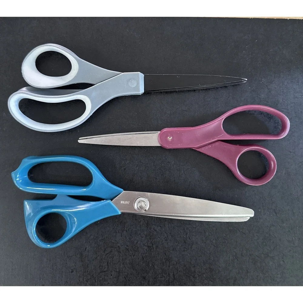Scissor Lot-2 Fiskar Scissors And 1 Durasharp Pinking Shears